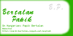bertalan papik business card